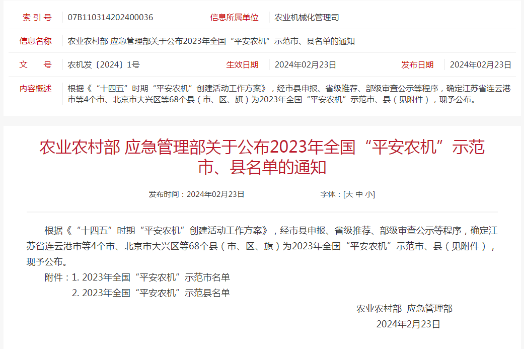 72个！示范市、县名单公布！